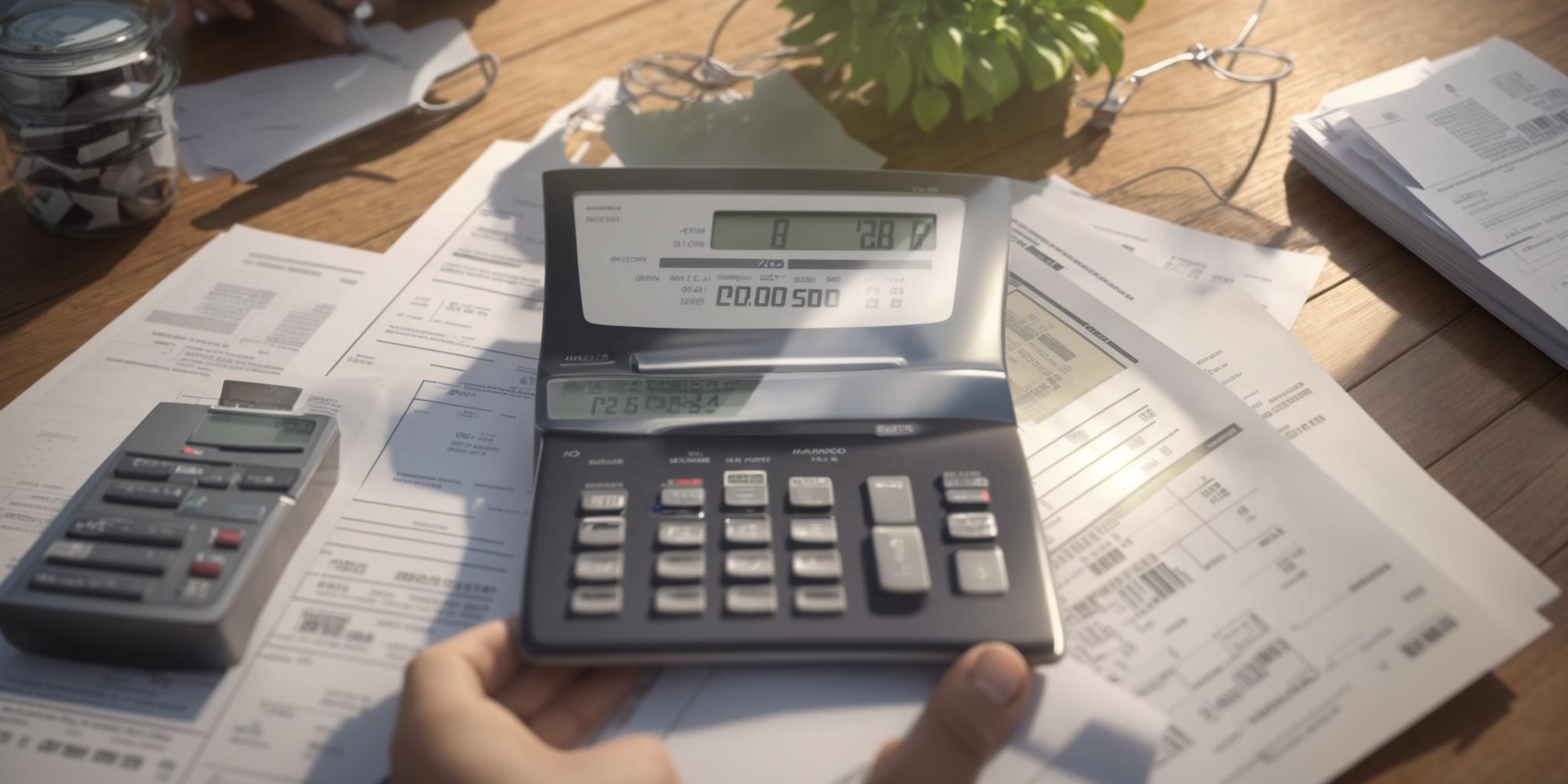 A calculator displaying '2024' alongside electricity bills, representing household energy costs in 2024.