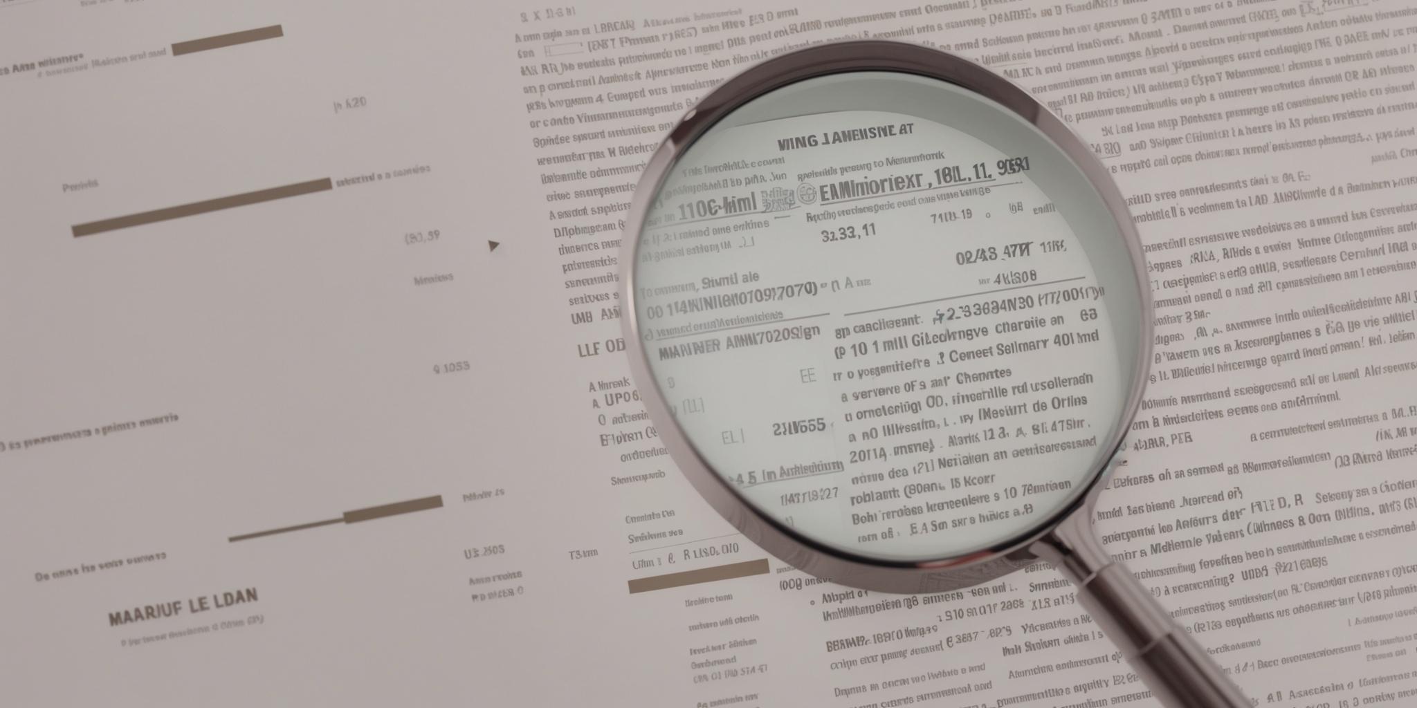 A magnifying glass focusing on a document about financial aid for solar energy, highlighting available support options.