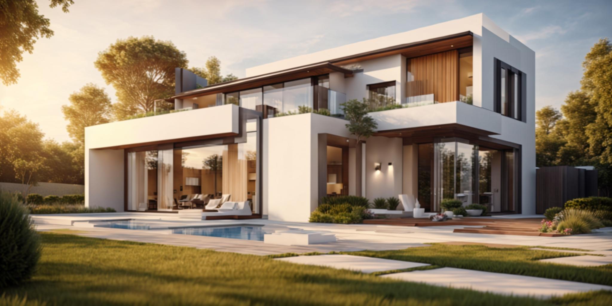 A modern home equipped with solar panels and an air conditioning unit, representing energy efficiency and comfort.