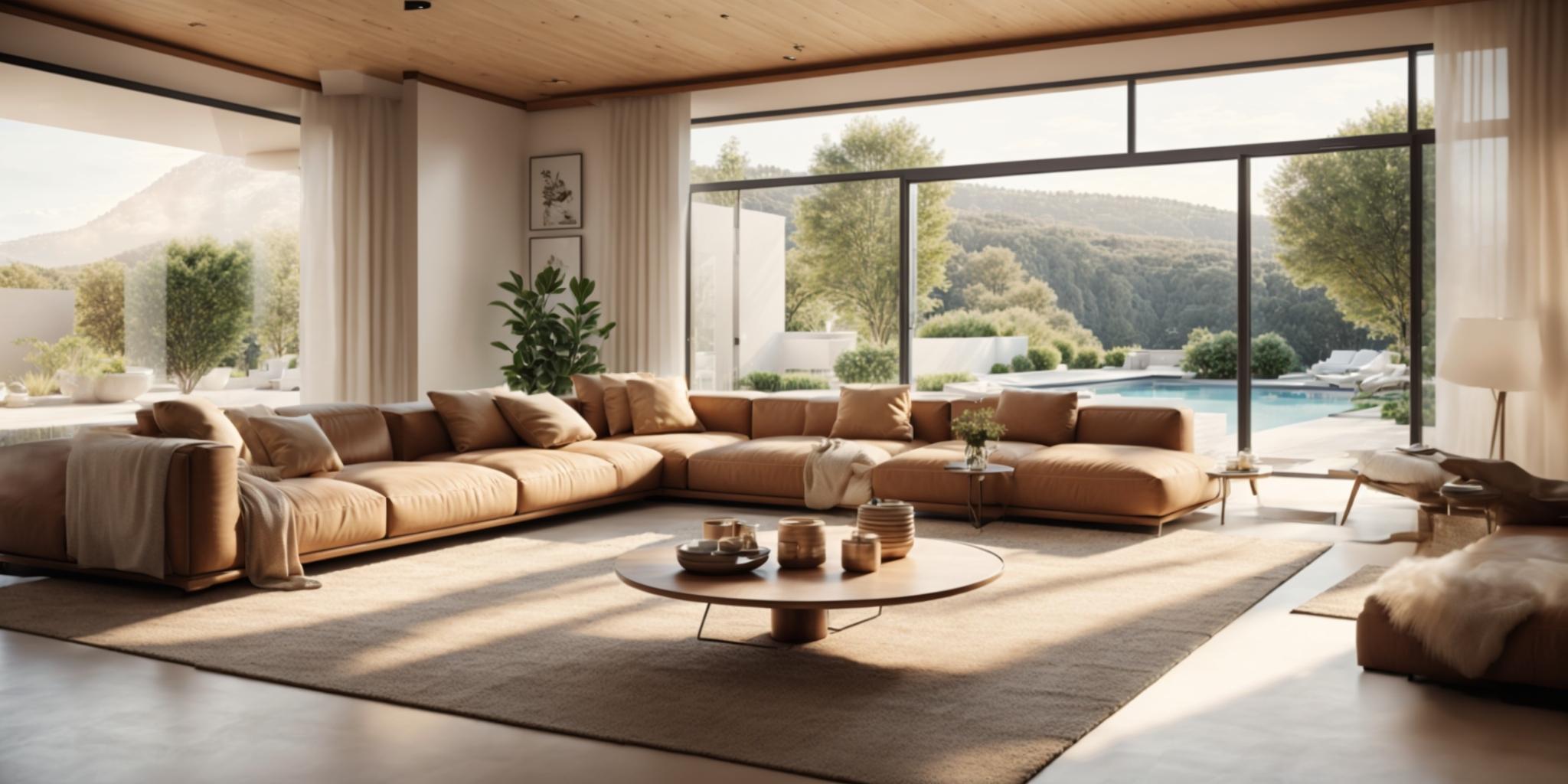 Intérieur moderne d'un salon à Porto-Vecchio équipé de fonctionnalités domotiques pour un confort optimal.
