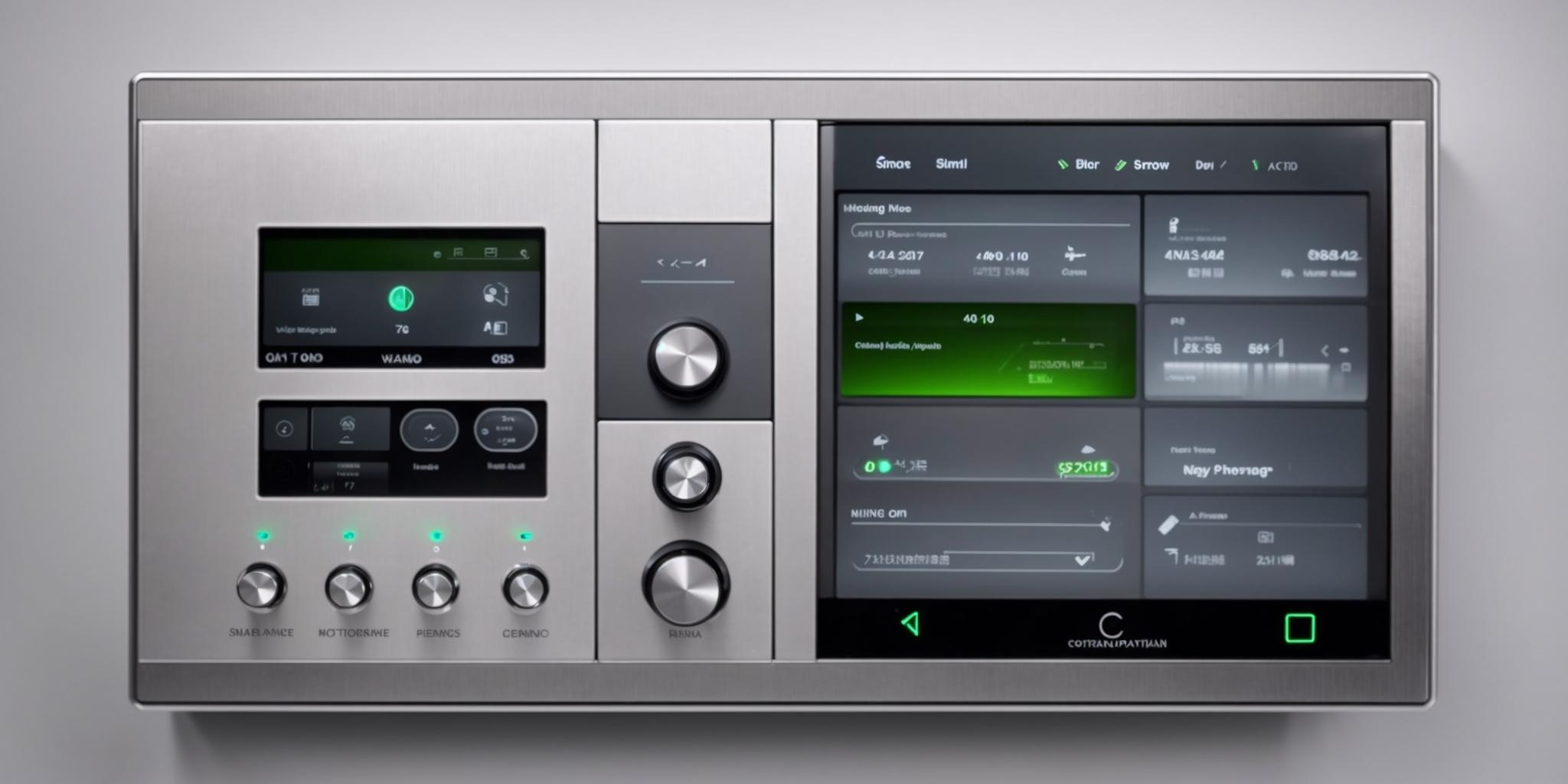 A central control panel for a smart home system, showcasing the ability to manage various home functions from a single point.