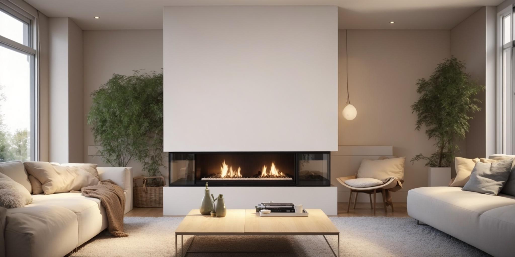 Salon confortable avec cheminée et climatisation réversible