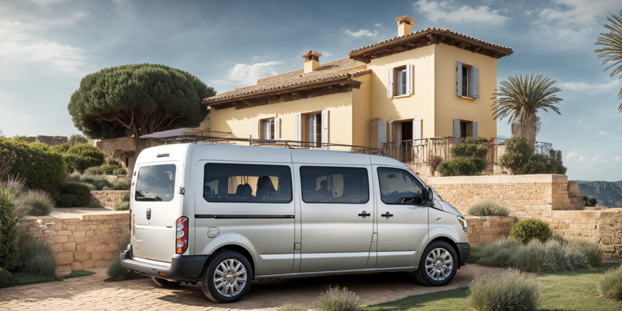 Fourgonnette JB Group garée devant une maison en Corse