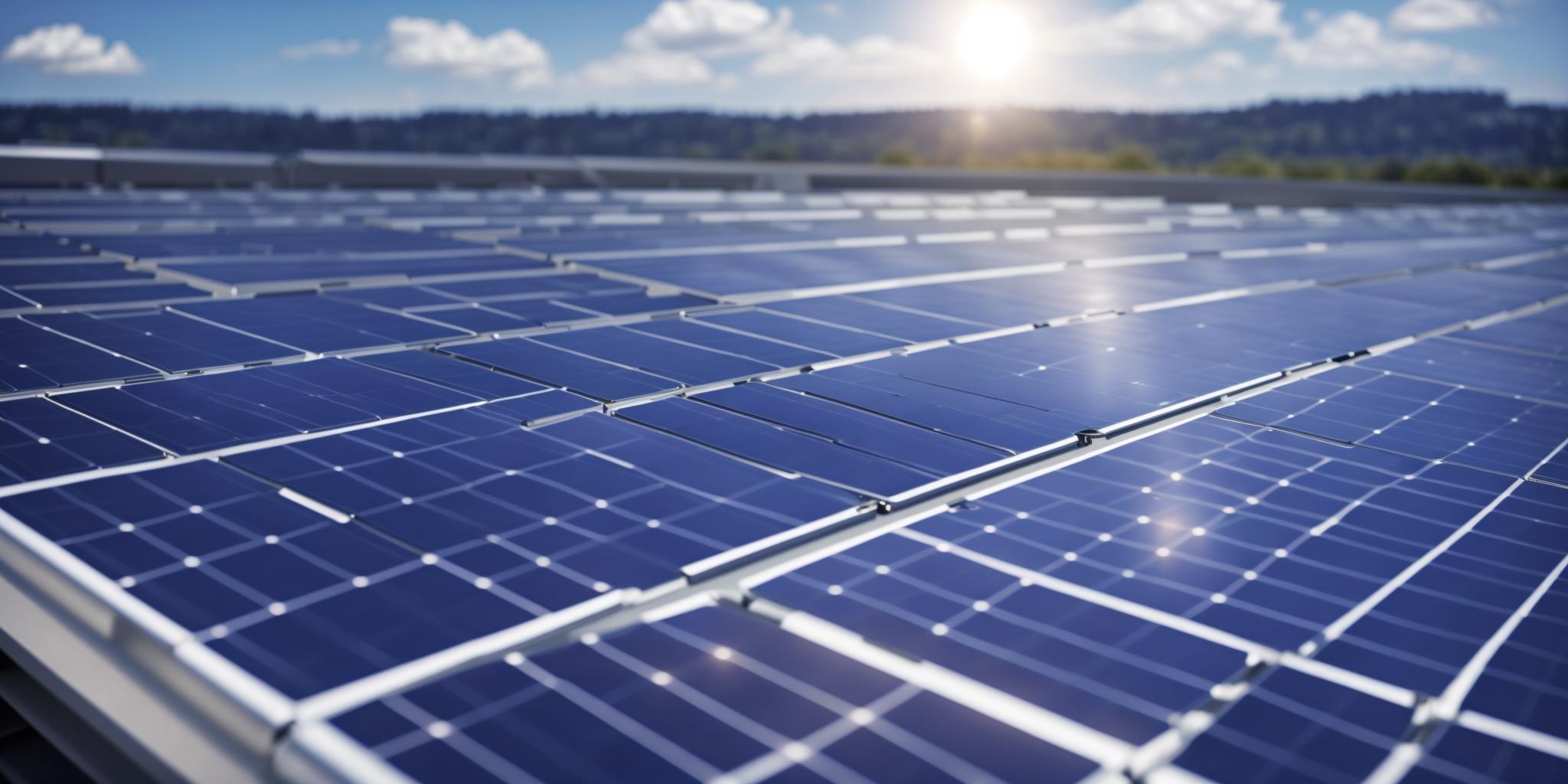 Close-up of solar panels on a roof.