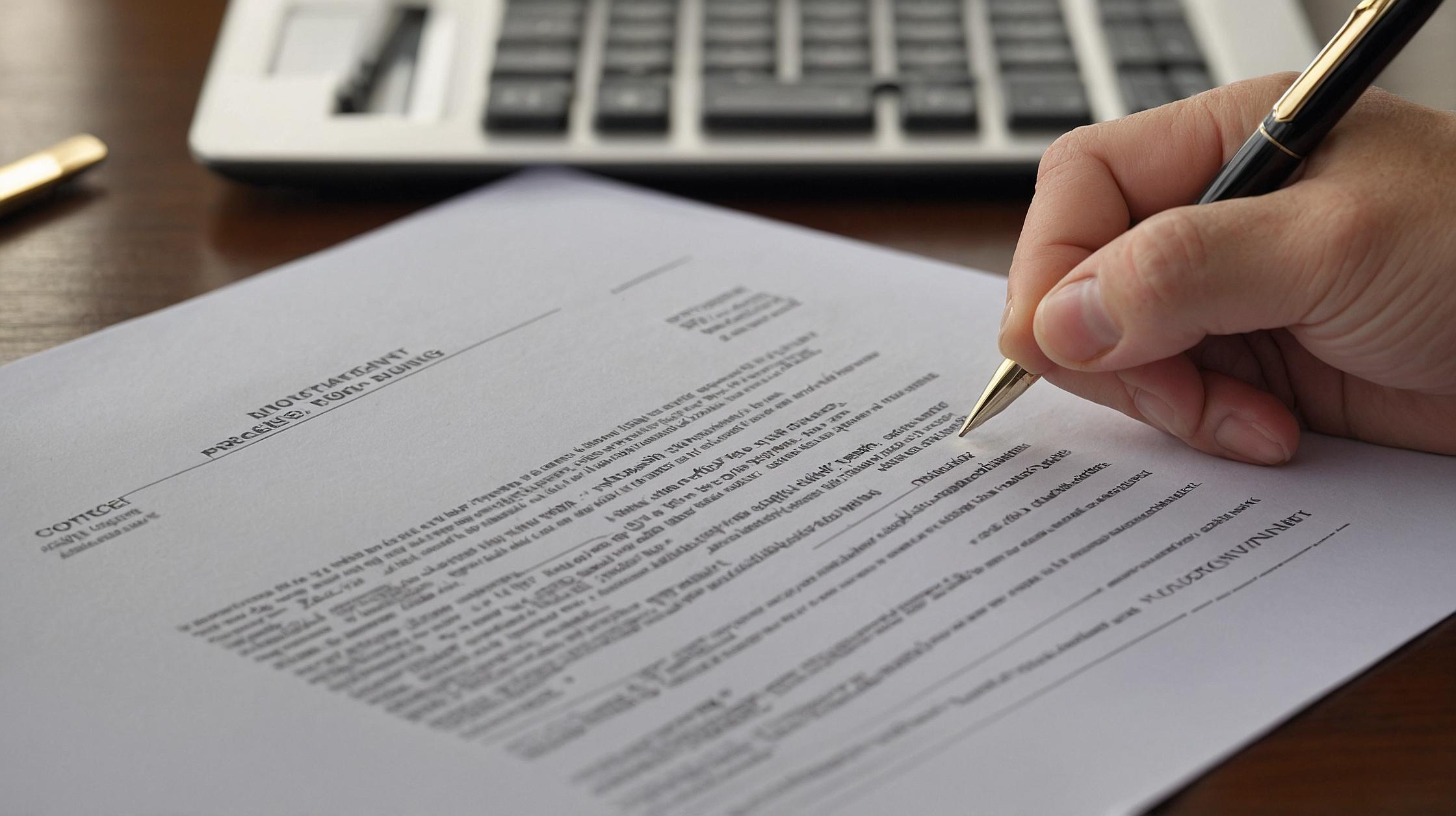 Signing an air conditioning maintenance contract to ensure regular servicing and peace of mind.