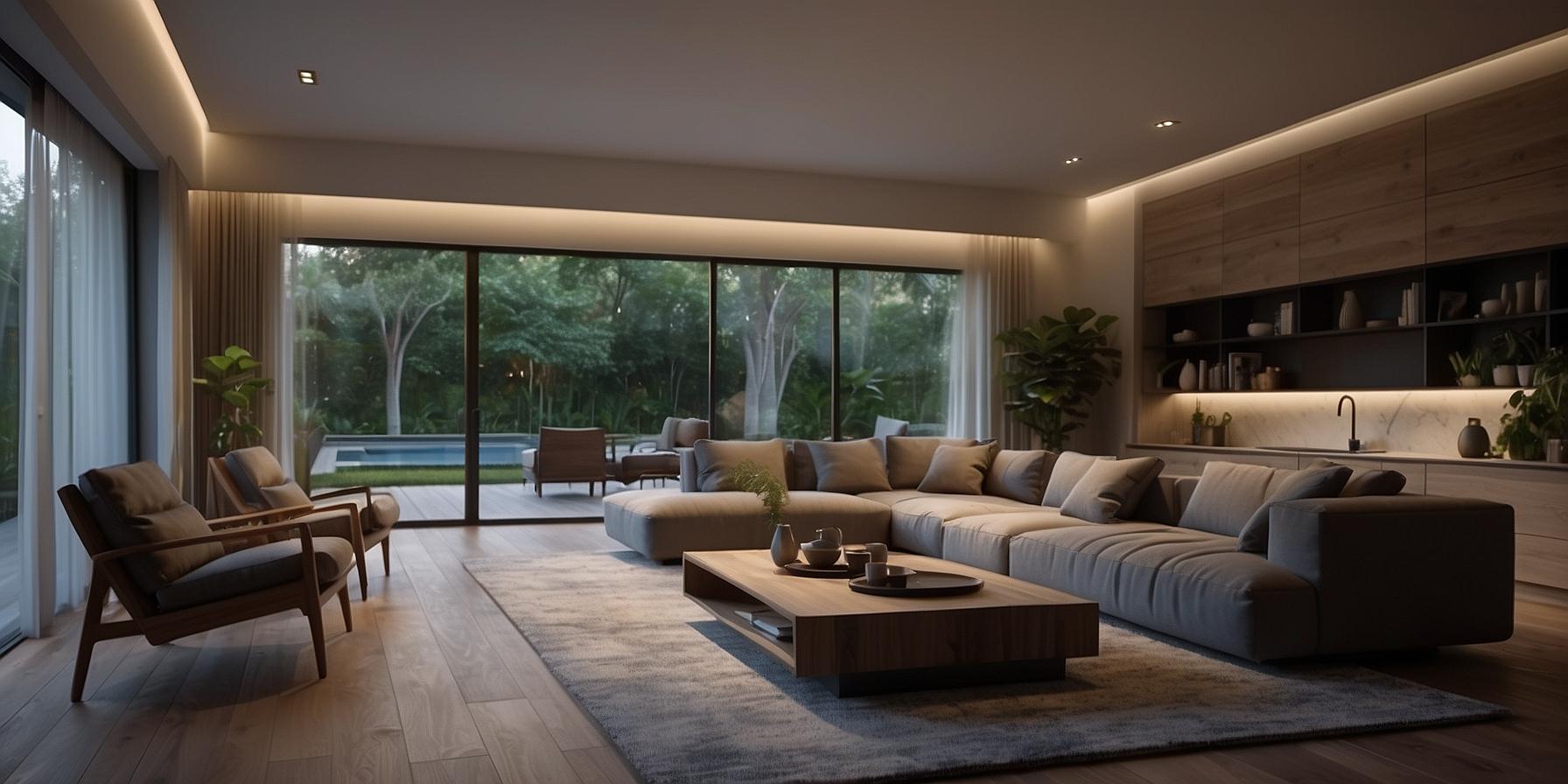 Smart home interior showcasing sustainable and comfortable living