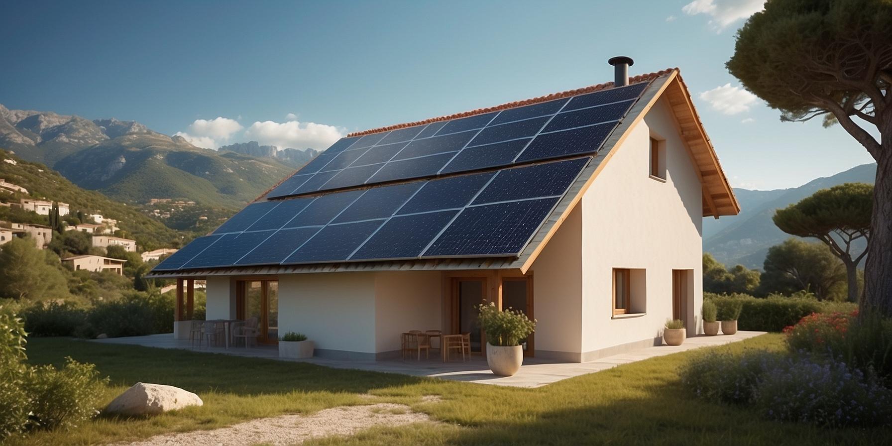 Illustration des aides financières pour l'installation d'un chauffe-eau solaire en Corse : économies d'énergie et subventions gouvernementales.