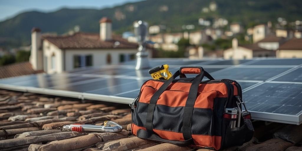 Professional equipment for solar panel maintenance ensures optimal performance.